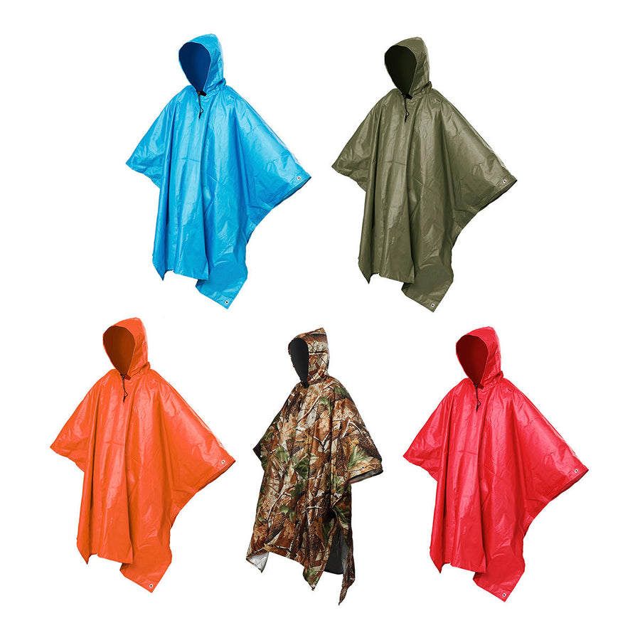 3 In 1 Multi-functional Raincoat Poncho Backpack Camouflage Rain Cover Awning Tent Rainning Clothing Image 1