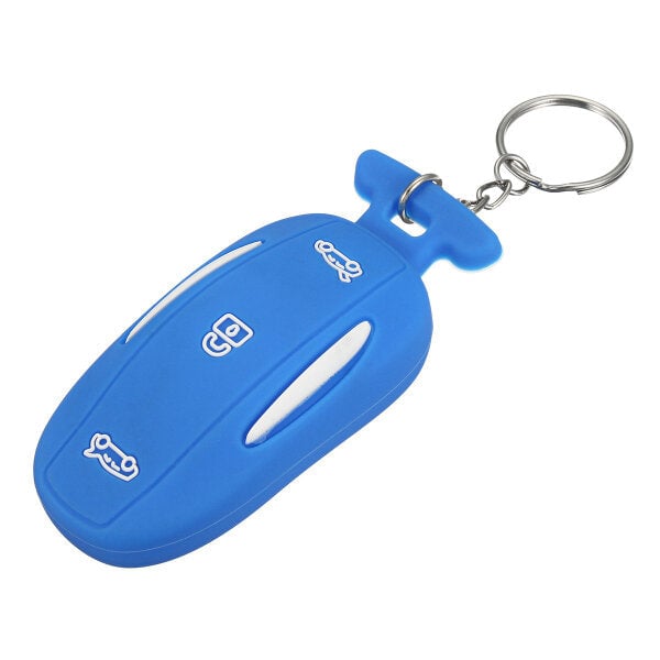 3 Button Silicone Smart Remote Key Cover Fob Case Key Holder With Key Chain Fits For Tesla Model X Image 7