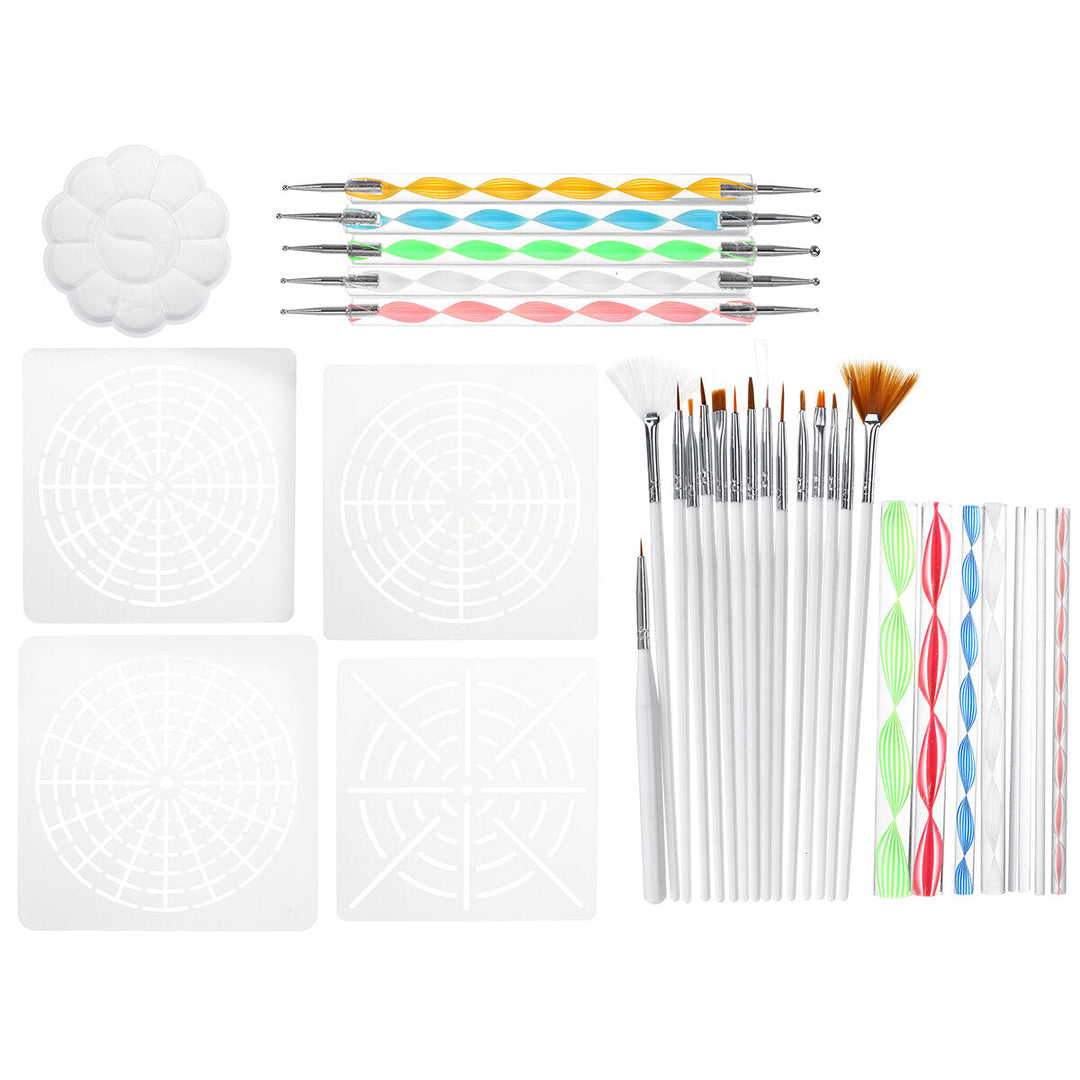 33Pcs Mandala Dotting Tools Set Rock Painting Kit Nail Art Pen Paint Stencil Image 8