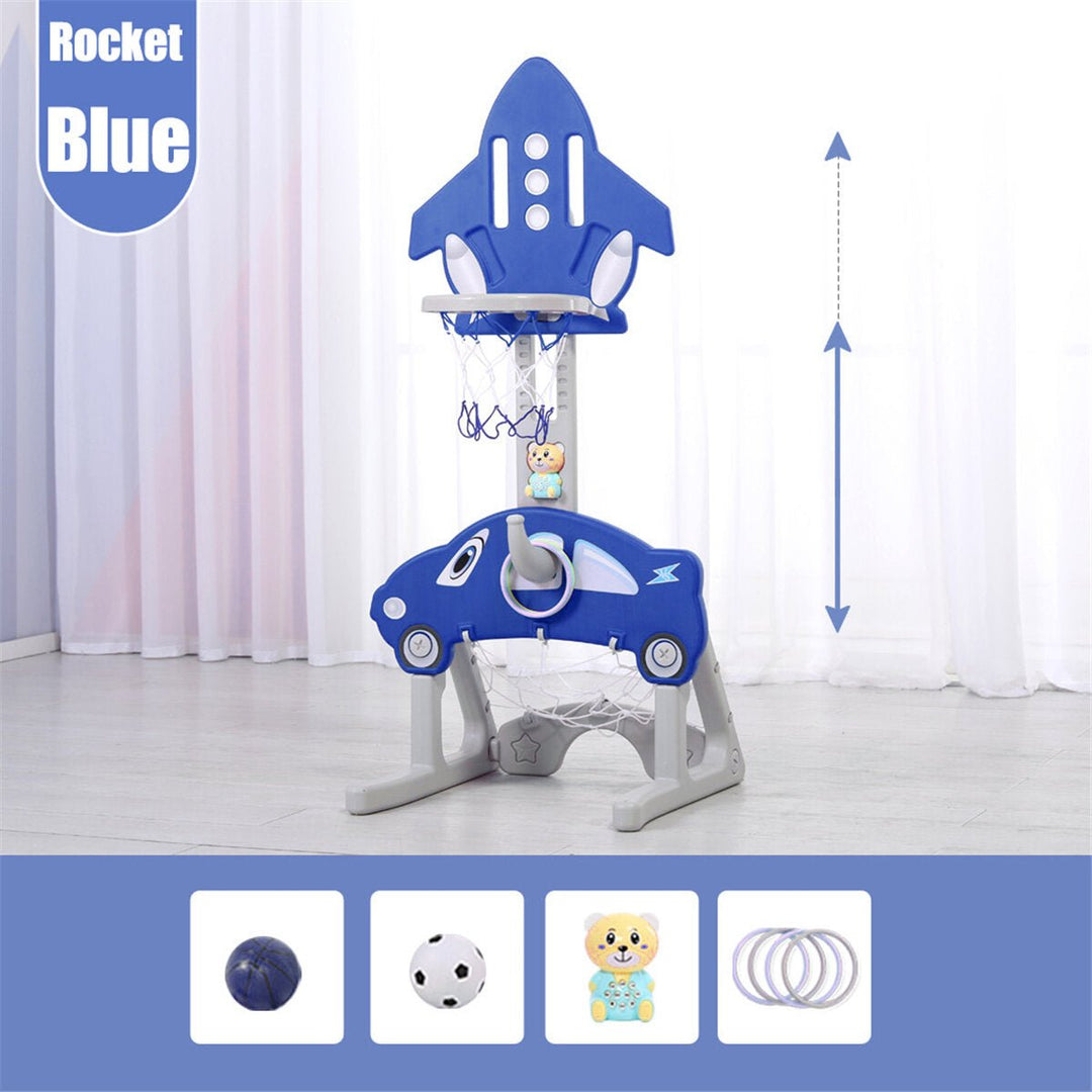 4-in-1 Height Adjustable Kids Basketball Hoop Set Stand Sports Activity Centre DTTT Image 1