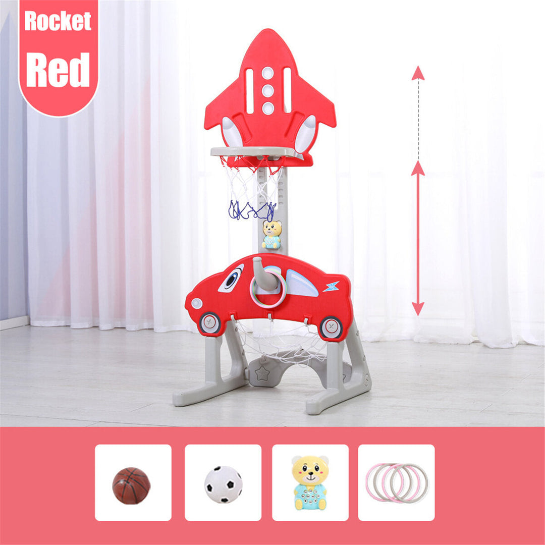 4-in-1 Height Adjustable Kids Basketball Hoop Set Stand Sports Activity Centre DTTT Image 3