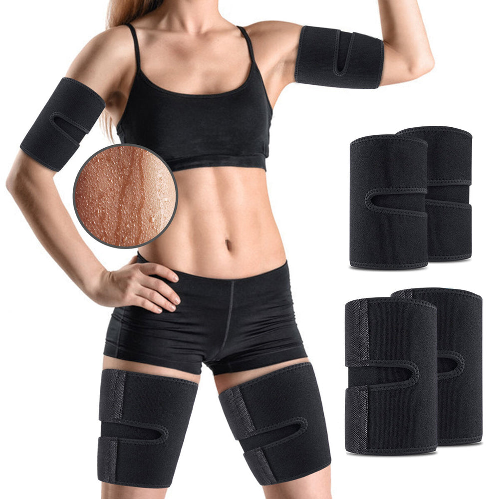4PCS Kit Arm and Thigh Sport Protective Straps Trimmers Tape Body Exercise Wraps Adjustable Improve Sweating for Women Image 2