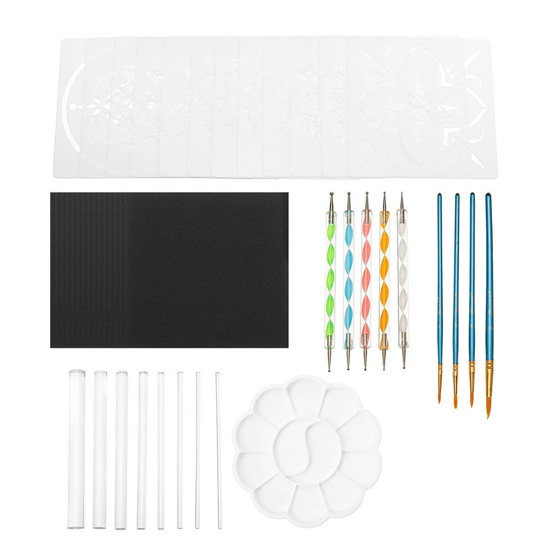 46Pcs Mandala Dotting Tools Rock Painting Kit Dot Art Pen Paint DIY Nail Stencil Image 1