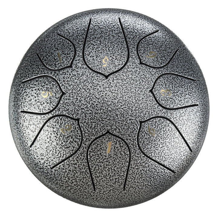 6 Inch 8 Notes G Tune Steel Tongue Drum Handpan Instrument with Drum Mallets and Bag Image 4