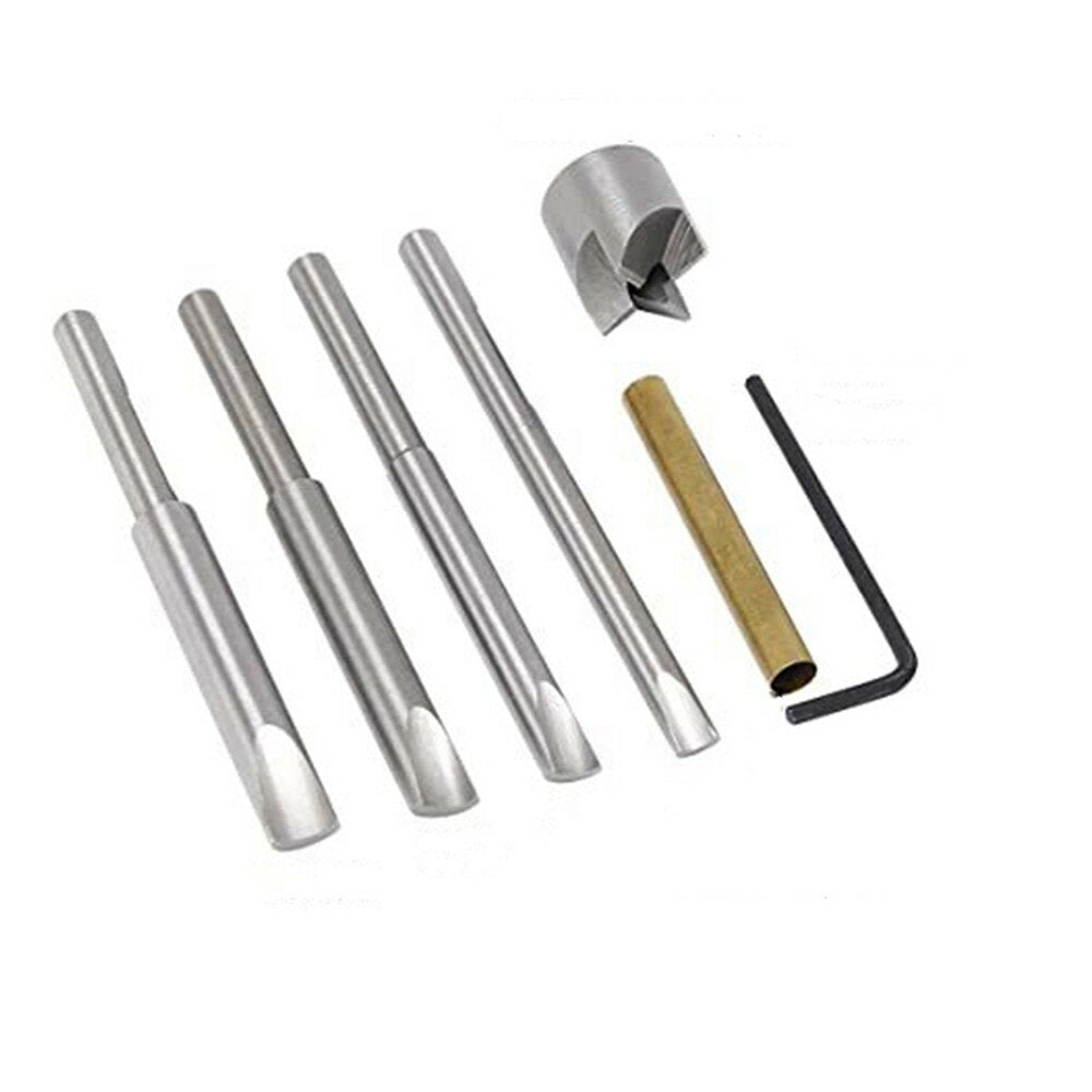 6pcs 4 Flute Pen Barrel Mill Trimmer Set Woodworking Pen Barrel Trimming System with Cutting Head Sleeve Image 2