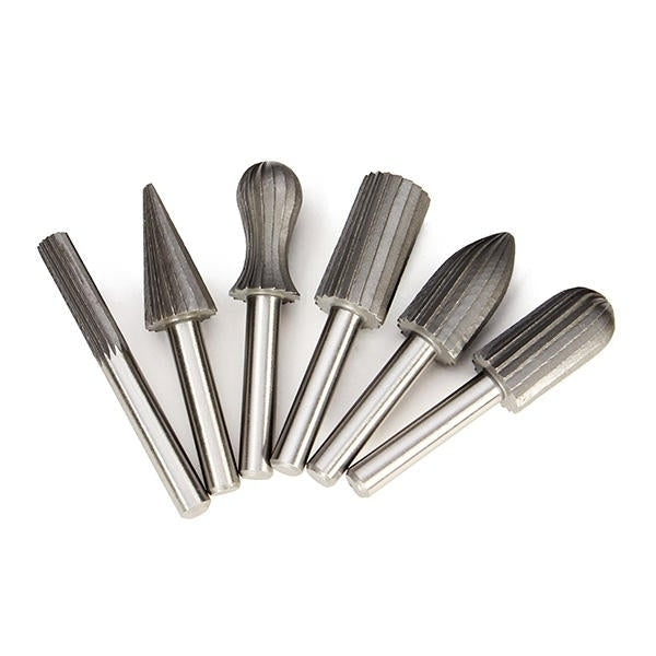 6pcs 6mm Shank Tungsten Steel Rotary File Cutter Engraving Grinding Bit For Rotary Tools Image 2