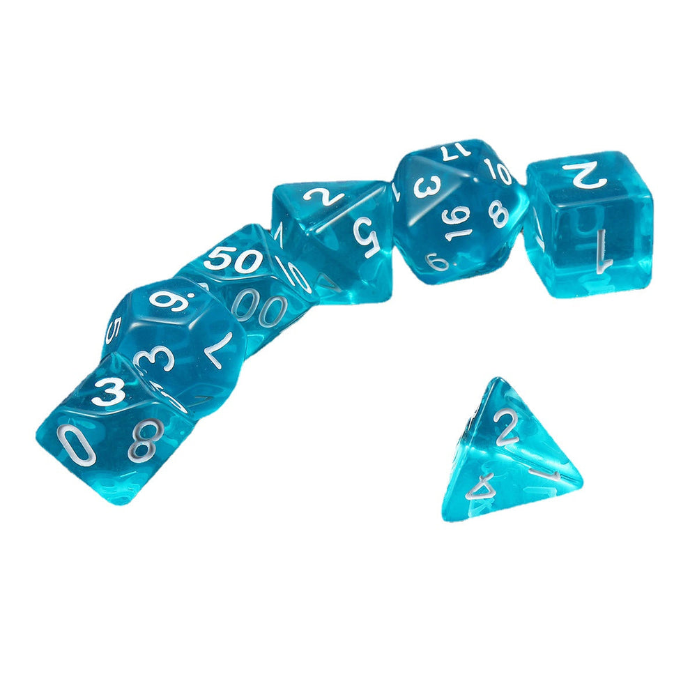 7 Pcs Dice Polyhedral Dices Set Translucent RPG Gadget Multisided Dice With Bag Image 2