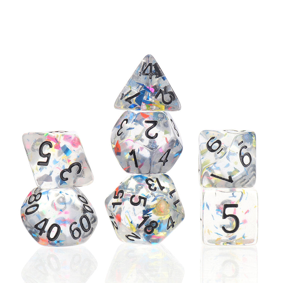 7Pcs Galaxy Polyhedral Dice Resin Mirror Dices Set Role Playing Board Party Table Game Gift Image 1