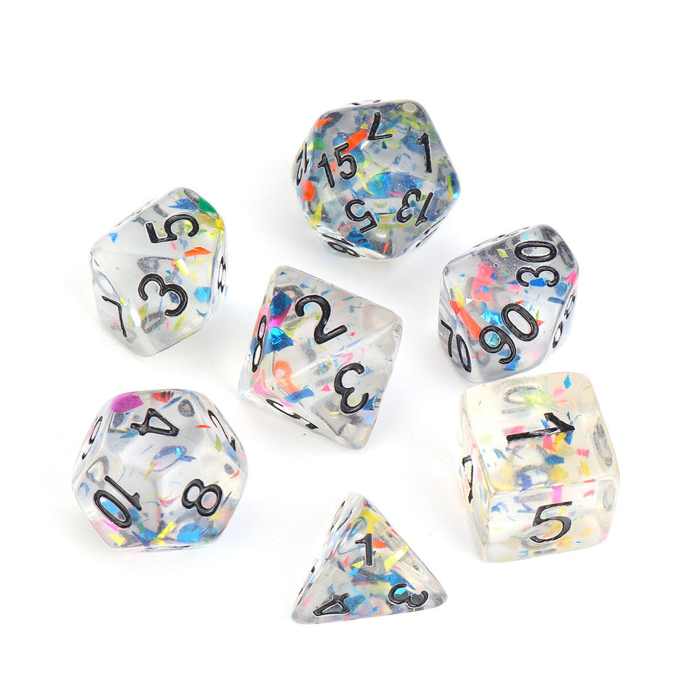 7Pcs Galaxy Polyhedral Dice Resin Mirror Dices Set Role Playing Board Party Table Game Gift Image 2