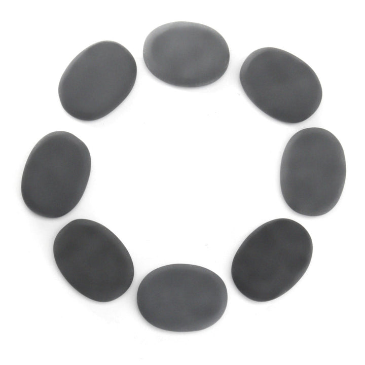 8 Pcs Natural Black Basalt Hot Stone Set Massage Treatments On Body Massager Image 1