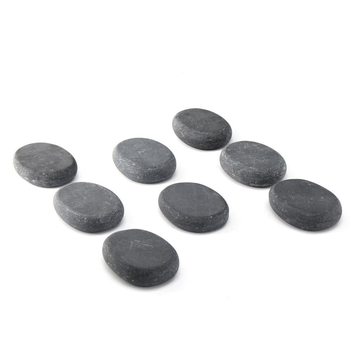 8 Pcs Natural Black Basalt Hot Stone Set Massage Treatments On Body Massager Image 3