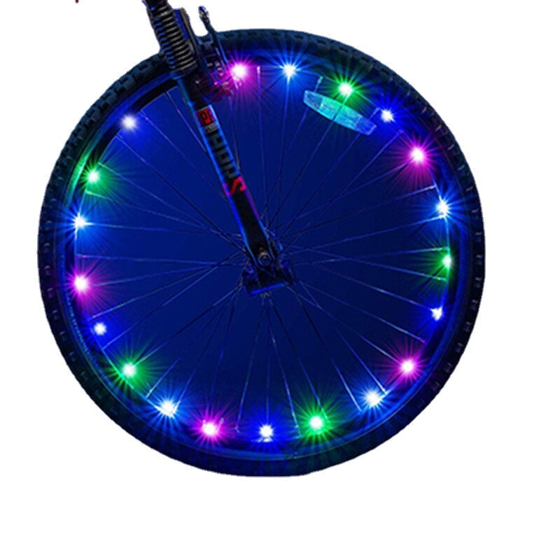 Bicycle Lights Mountain Bike Festoon Wheel String Light 2M 20 LED Cycling Spoke Wheel Lamp Bike Accessories Camp Night Image 1