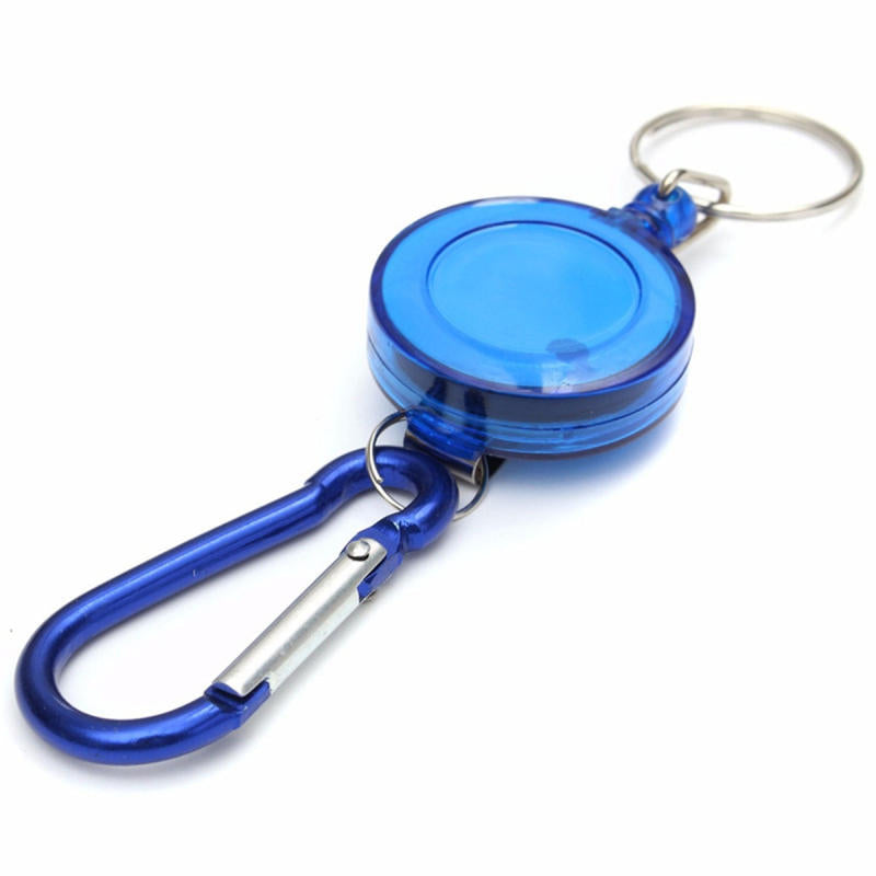 Badge Reel Telescopic Key Buckle Carabiner Recoil Retractable Holder Key Chain Blue Image 2