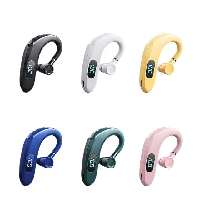 Business Wireless Bluetooth Headset With Digital Display Earpiece Sports Ear Hook Headset Stereo Earbuds Super Long Image 1