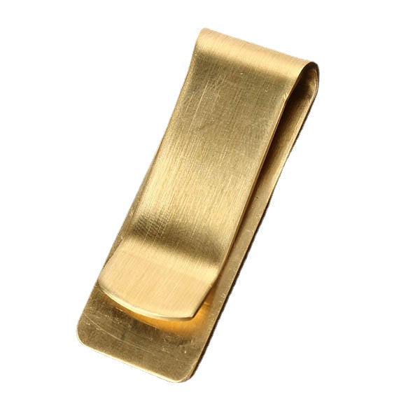 Brass Wallet Metal Clip Male Lady Note Holder EDC Note Retro Copper Thick Section Image 2