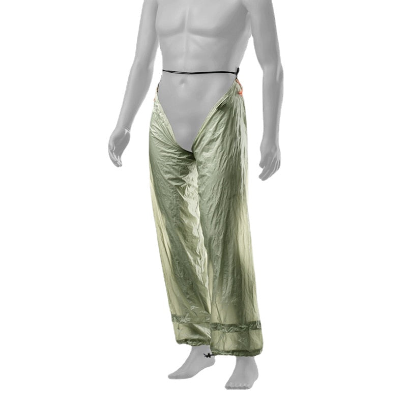Double Silicone Coated Rainproof Folding Pants Trousers Men Women Waterproof Windproof ultra light Rain Pants Image 2
