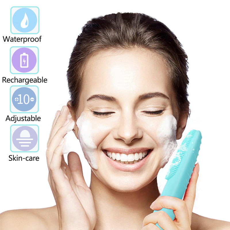 Electric Facial Cleansing Brush Gentle Exfoliation and Sonic Vibration for All Skin Types Image 1
