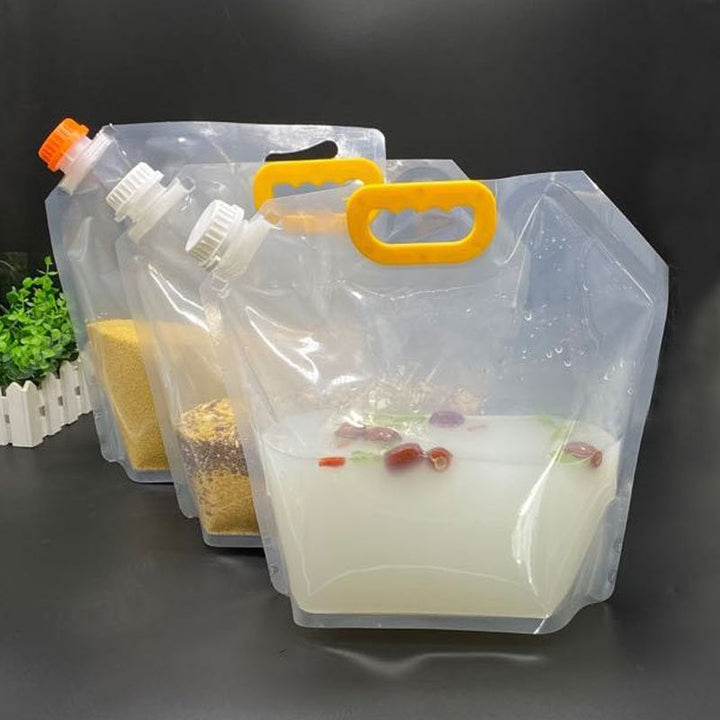 Foldable Beer Bag Transparent Stand-Up Plastic Juice Milk Packaging Bag Outdoor Camping Hiking Portable Water Bags Image 2