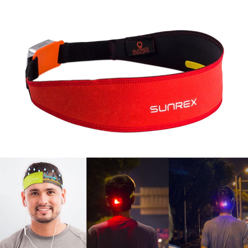 Headband Outdoor Running Belt Fitness Yoga Antiperspirant Band With Warning Light Image 1