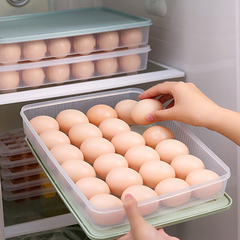 Kitchen 24 Grid Egg Carton Refrigerator Storage Box Portable Picnic Plastic Egg Carton Egg Tray Image 4