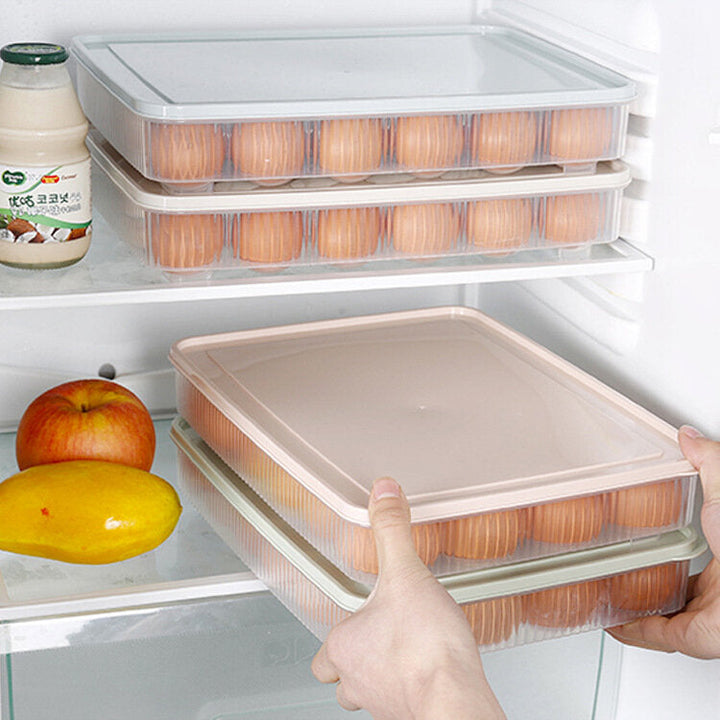 Kitchen 24 Grid Egg Carton Refrigerator Storage Box Portable Picnic Plastic Egg Carton Egg Tray Image 7