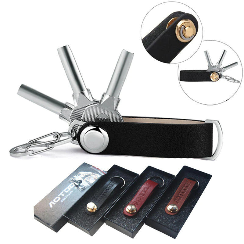 Leather Key Holder Key Accessories EDC Portable Equipment 3 Colors Image 3