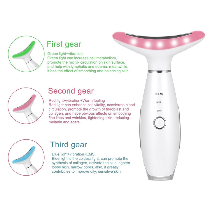 Led Photon Therapy Heating Neck Wrinkle Removal MassagerReduce Double Chin Skin Lifting Image 4