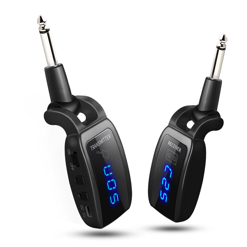 LED Display Wireless Guitar Bass Transmitter Receiver UHF System for Electric with 500mah Battery Image 1