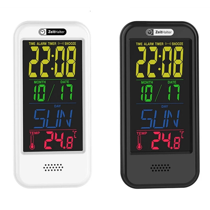 LCD Color Screen Digital Clock Electronic Alarm Clock with Countdown Temperature Clock Image 1
