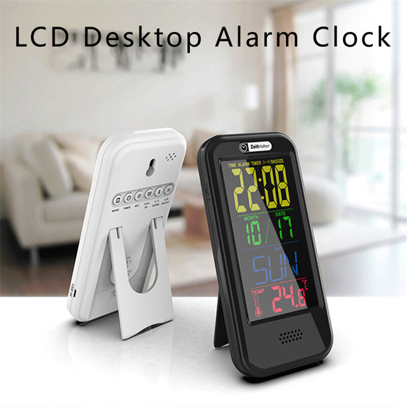 LCD Color Screen Digital Clock Electronic Alarm Clock with Countdown Temperature Clock Image 2