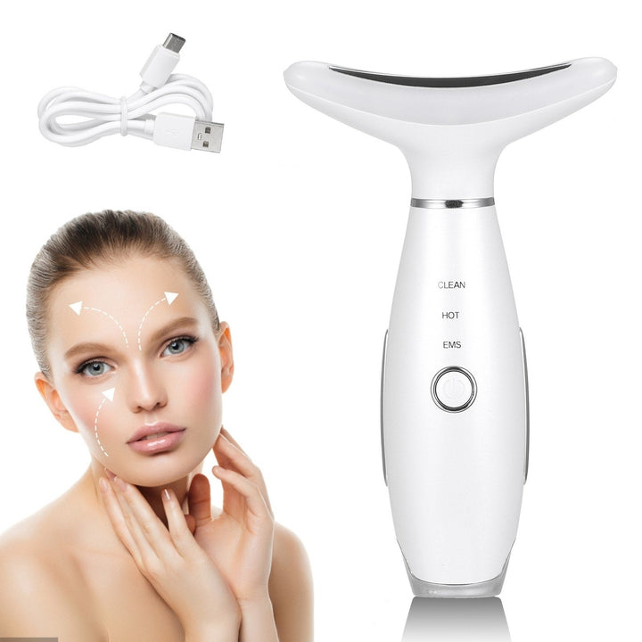 Led Photon Therapy Heating Neck Wrinkle Removal Massager Reduce Double Chin Skin Lifting Image 1