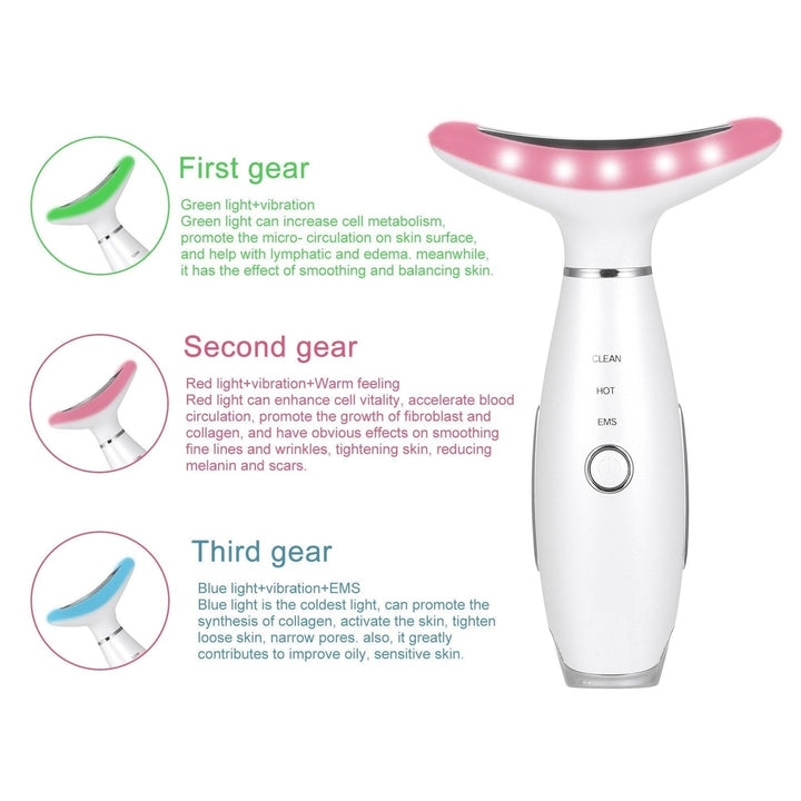 Led Photon Therapy Heating Neck Wrinkle Removal Massager Reduce Double Chin Skin Lifting Image 4