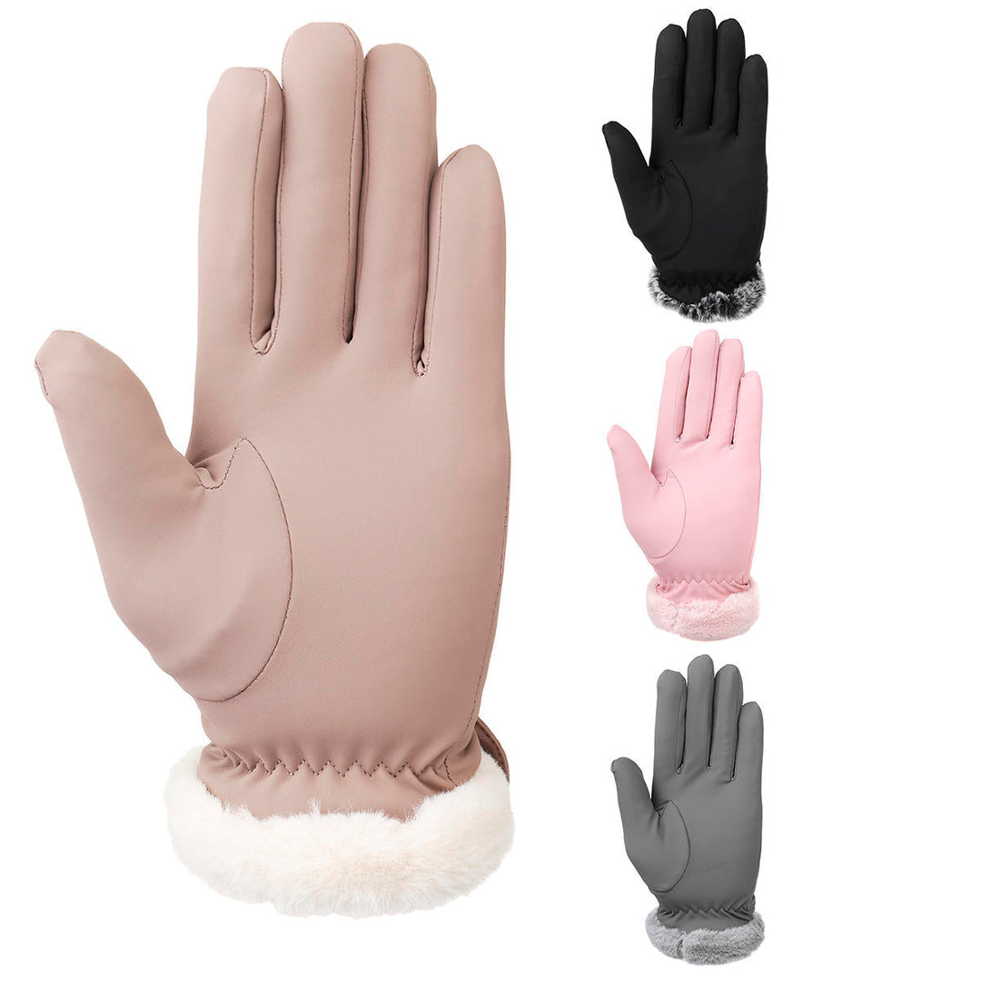 Ladies Winter Gloves Touch Screen Outdoor Sport Driving Waterproof Thermal Warm Gloves Image 1