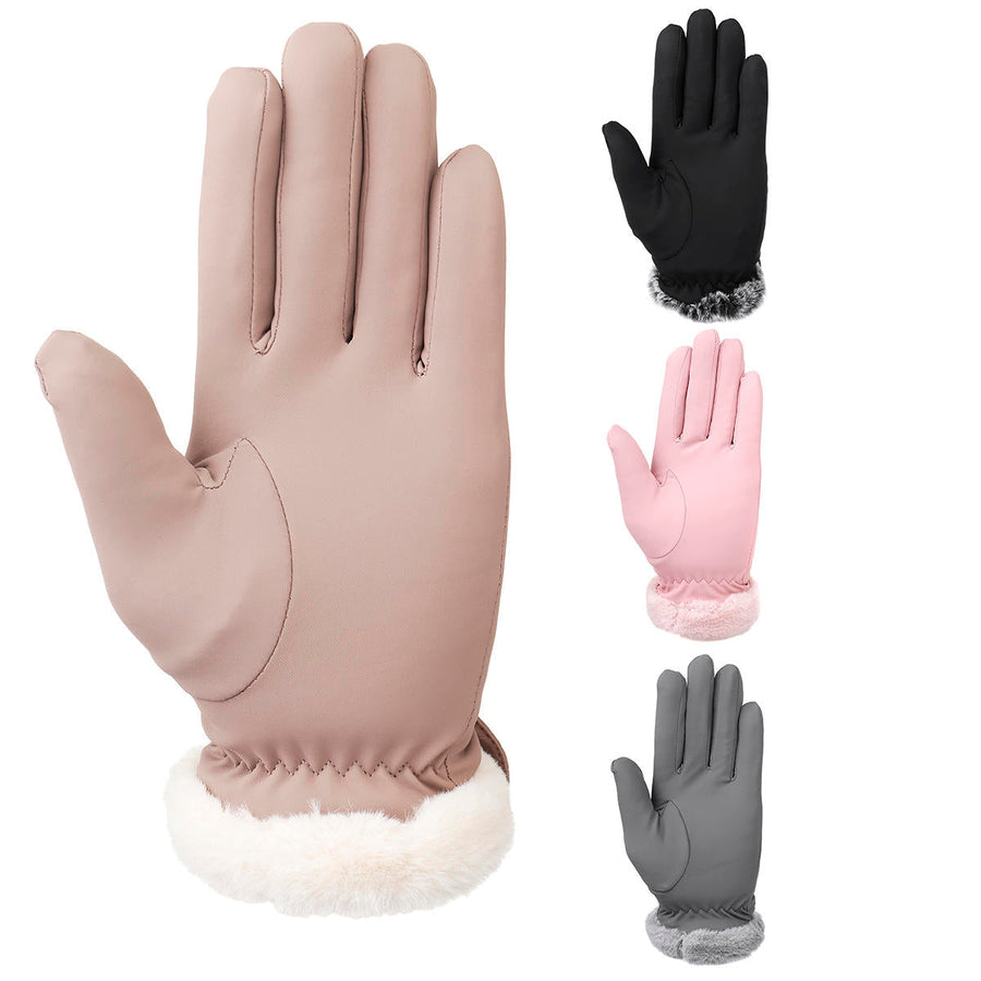 Ladies Winter Gloves Touch Screen Outdoor Sport Driving Waterproof Thermal Warm Gloves Image 1