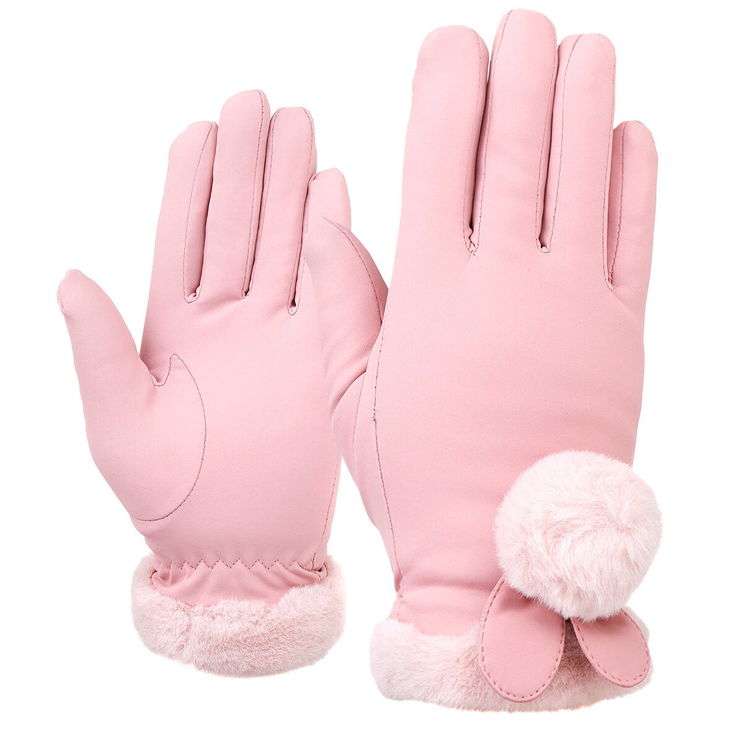 Ladies Winter Gloves Touch Screen Outdoor Sport Driving Waterproof Thermal Warm Gloves Image 2