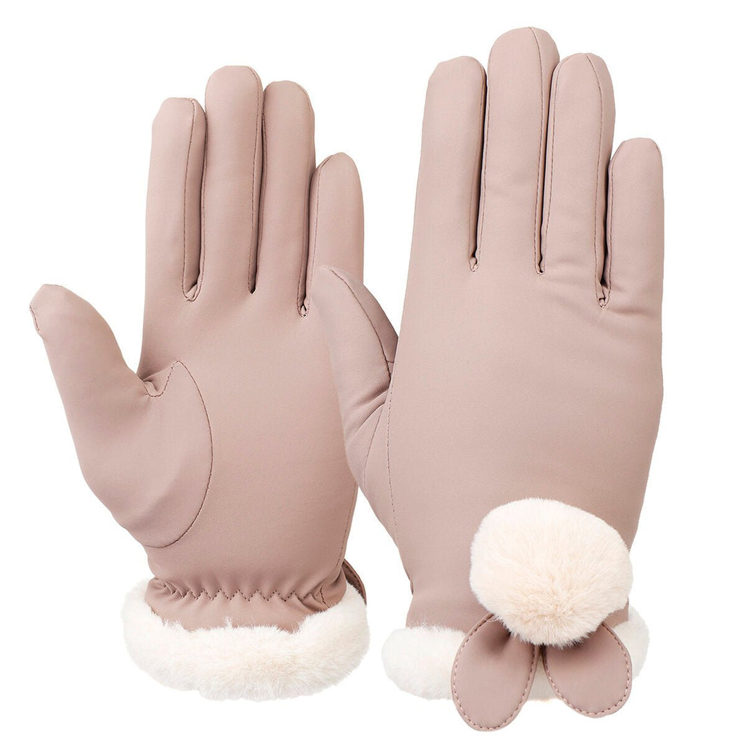 Ladies Winter Gloves Touch Screen Outdoor Sport Driving Waterproof Thermal Warm Gloves Image 1