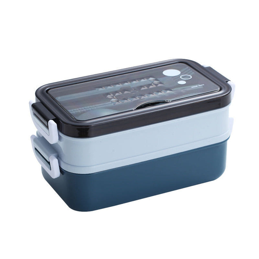 Lunch Box Bento 2 Layers Food Storage Container 304 Stainless Steel Image 1