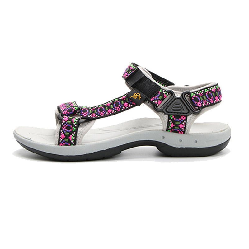 Men Sandals Ethnic Embroidery Jacquard Ribbon Flexible Non-slip Outdoor Summer Beach Sandals Image 2