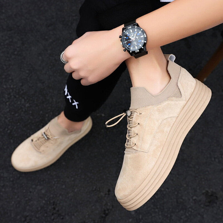 Men Fashion Casual Sneakers Flat Heel Leisure Walking Shoes Low Top Lace-Up Shoe Image 3