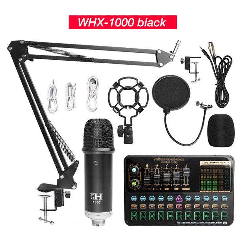 Microphone V10XPRO Professional Sound Card Recording Condenser kit with Shock Mount Image 1