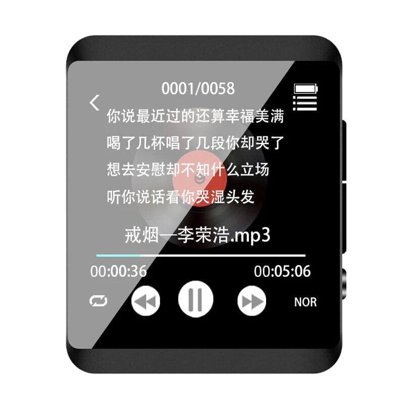 Mini Clip Bluetooth 5.0 MP3 Player 8GB 16GB 1.5 inch Full Touch Screen Music FM Recording E-Book Pedometer Image 1