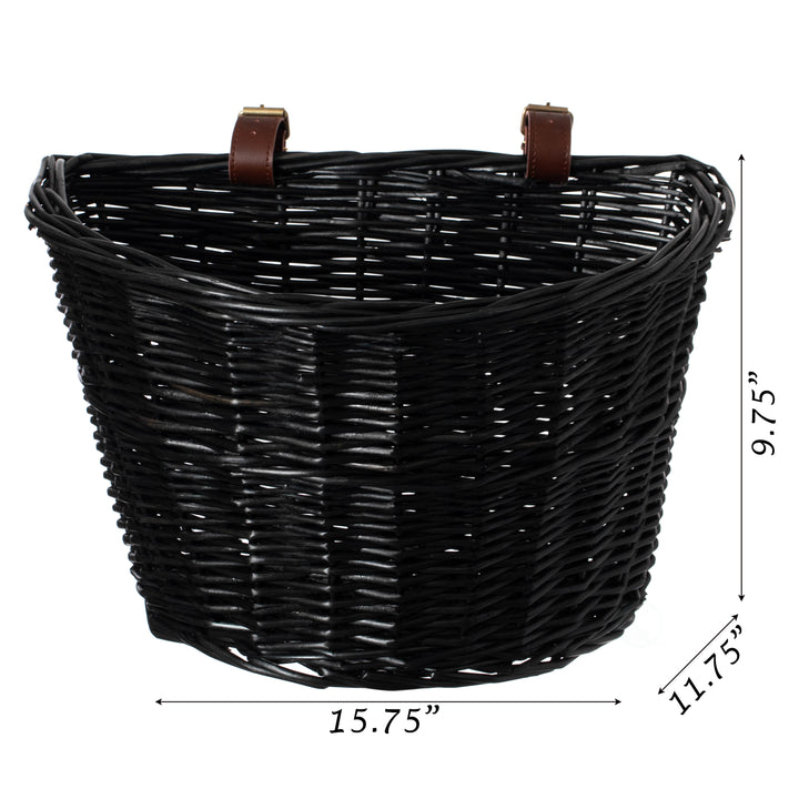 Vintiquewise Wicker Bike Basket 15.75x11.75 Universal Handlebar Mount Adjustable Image 7