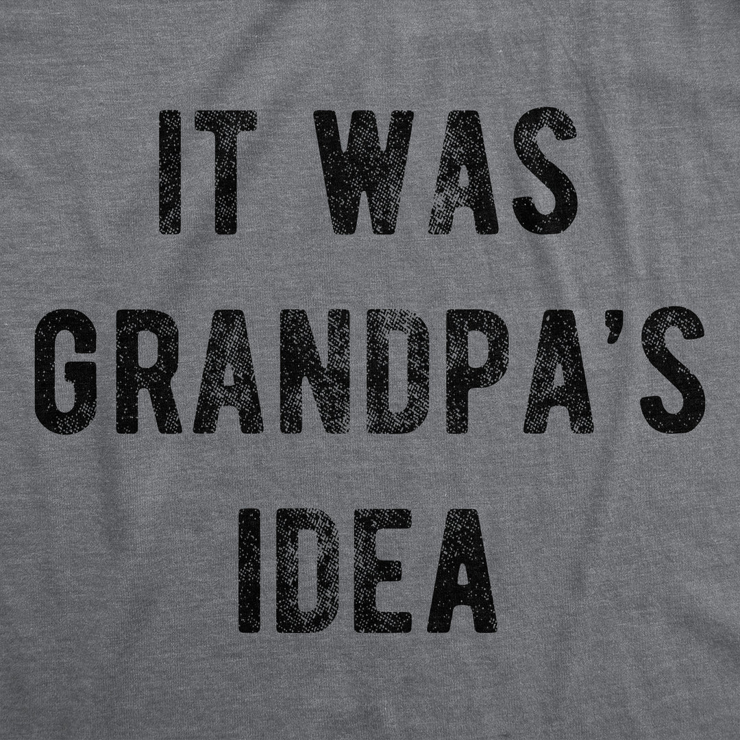 It Was Grandpas Idea Baby Bodysuit Funny Sarcastic Graphic Jumper For Infants Image 2