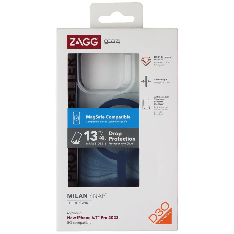 ZAGG Gear4 Milan Snap Case for MagSafe for iPhone 14 Pro Max - Blue Swirl Image 1