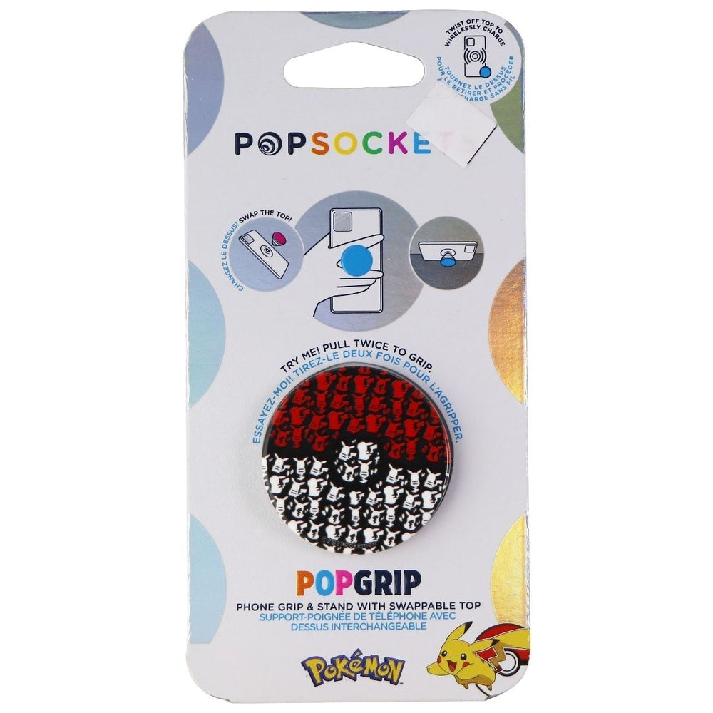 PopSockets: PopGrip w/ Swappable Top - Pokemon - Pikachu Poke Ball Image 2