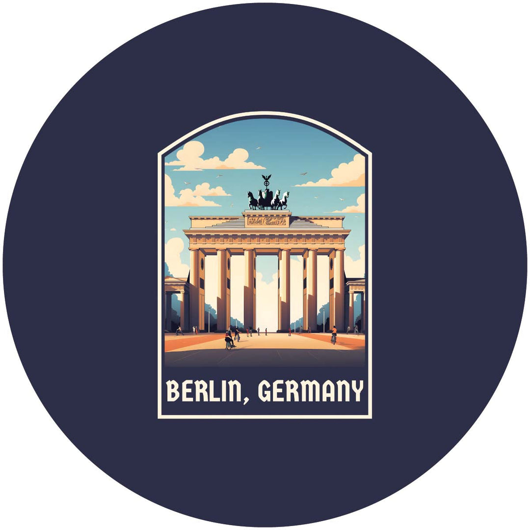 Berlin Germany Design A Souvenir Round Vinyl Decal Sticker Image 1