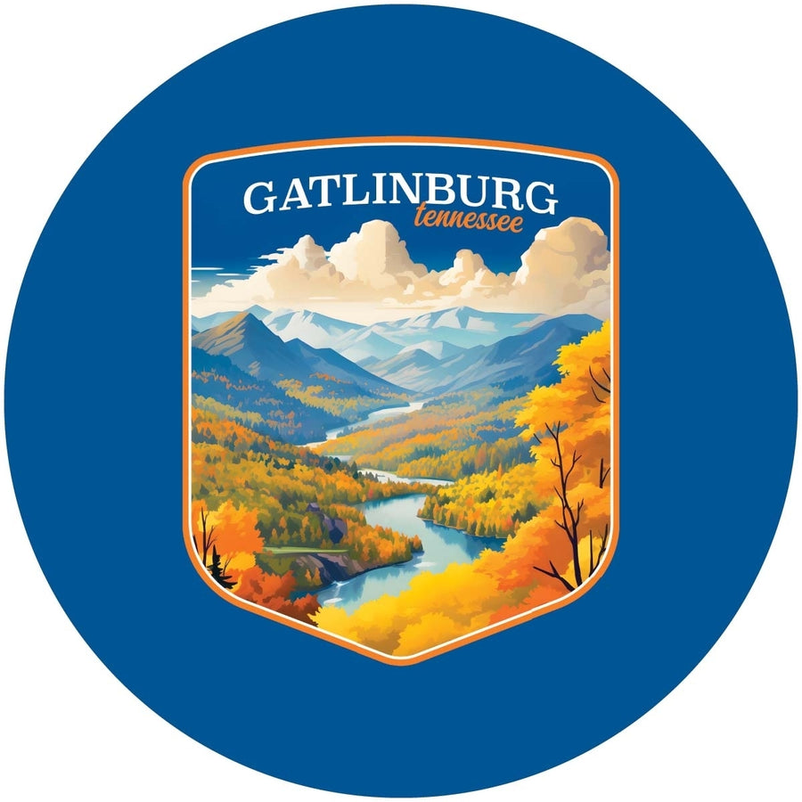 Gatlinburg Tennessee Design D Souvenir Round Vinyl Decal Sticker Image 1