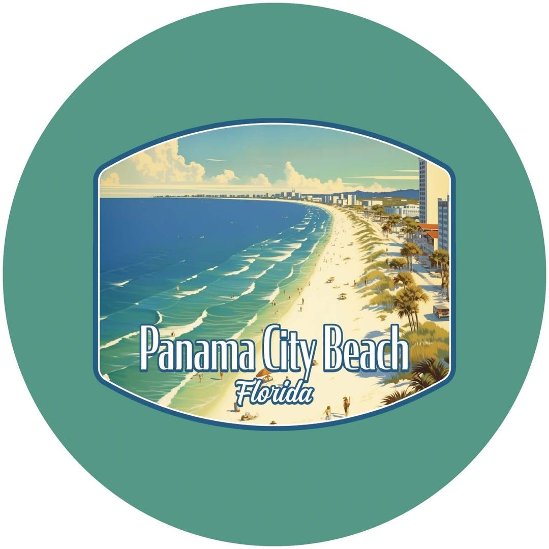 Panama City Beach Florida Design A Souvenir Round Vinyl Decal Sticker Image 1