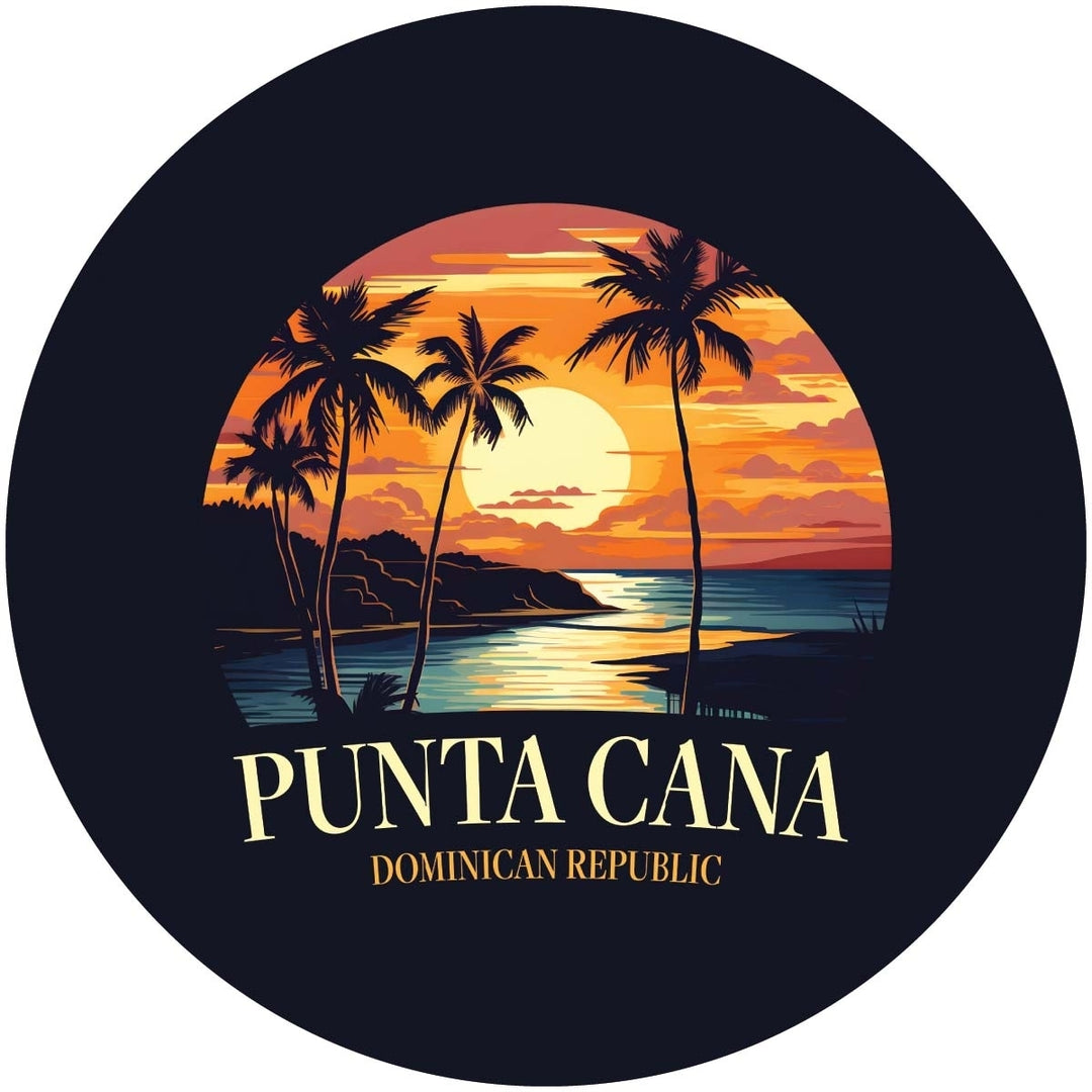 Punta Cana Dominican Republic Design E Souvenir Round Vinyl Decal Sticker Image 1