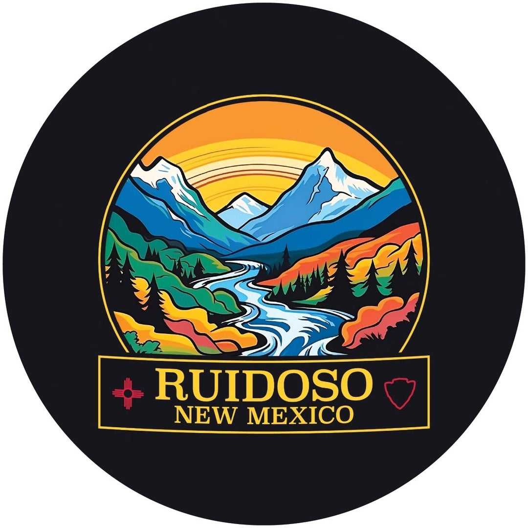 Ruidoso Mexico Design B Souvenir Round Vinyl Decal Sticker Image 1